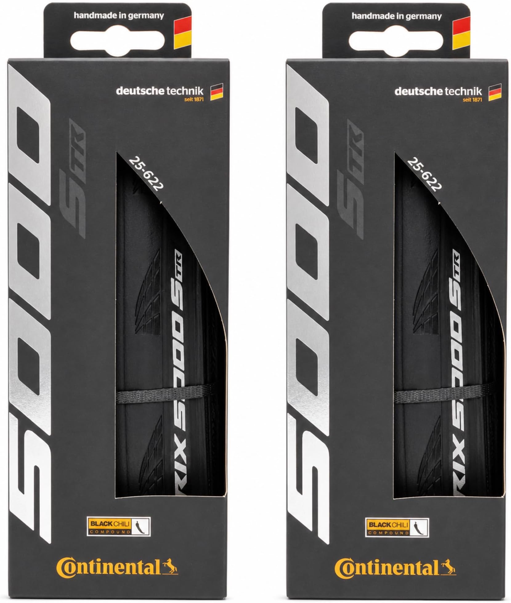 - Grand Prix 5000 S TR - Tubeless Road Bike Tire | Fast, Light, Durable - BlackChili, Vectran Breaker, LazerGrip, Active Comfort Technology, 2 Pack