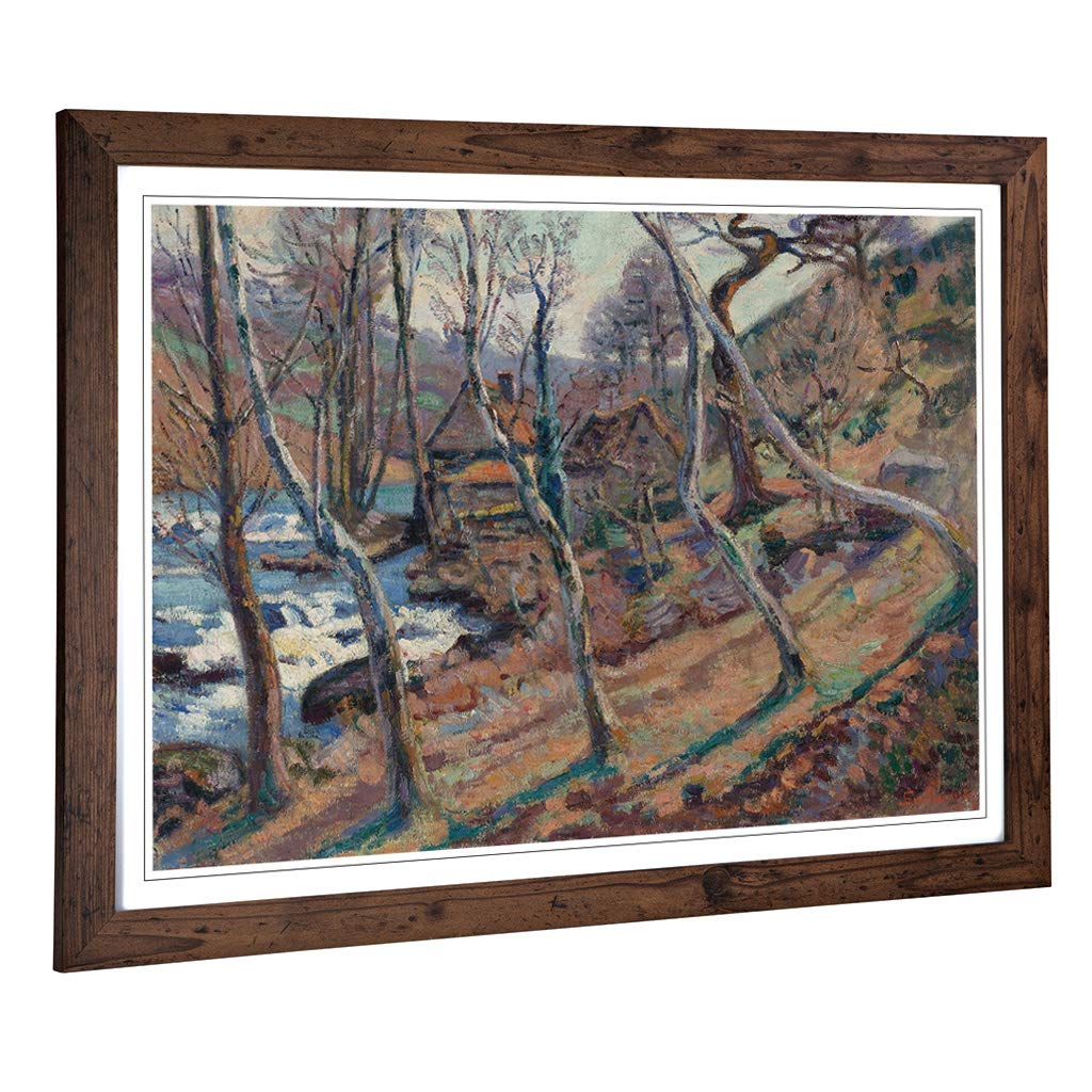 Big Box Art Framed Print of Camille Pissaro The Trees Design | Wall Art Picture | Home Decor for Kitchen, Living, Dining Room, Bedroom, Hallway, Office, Walnut, A2 / 24.5x18 Inch / 62x45cm