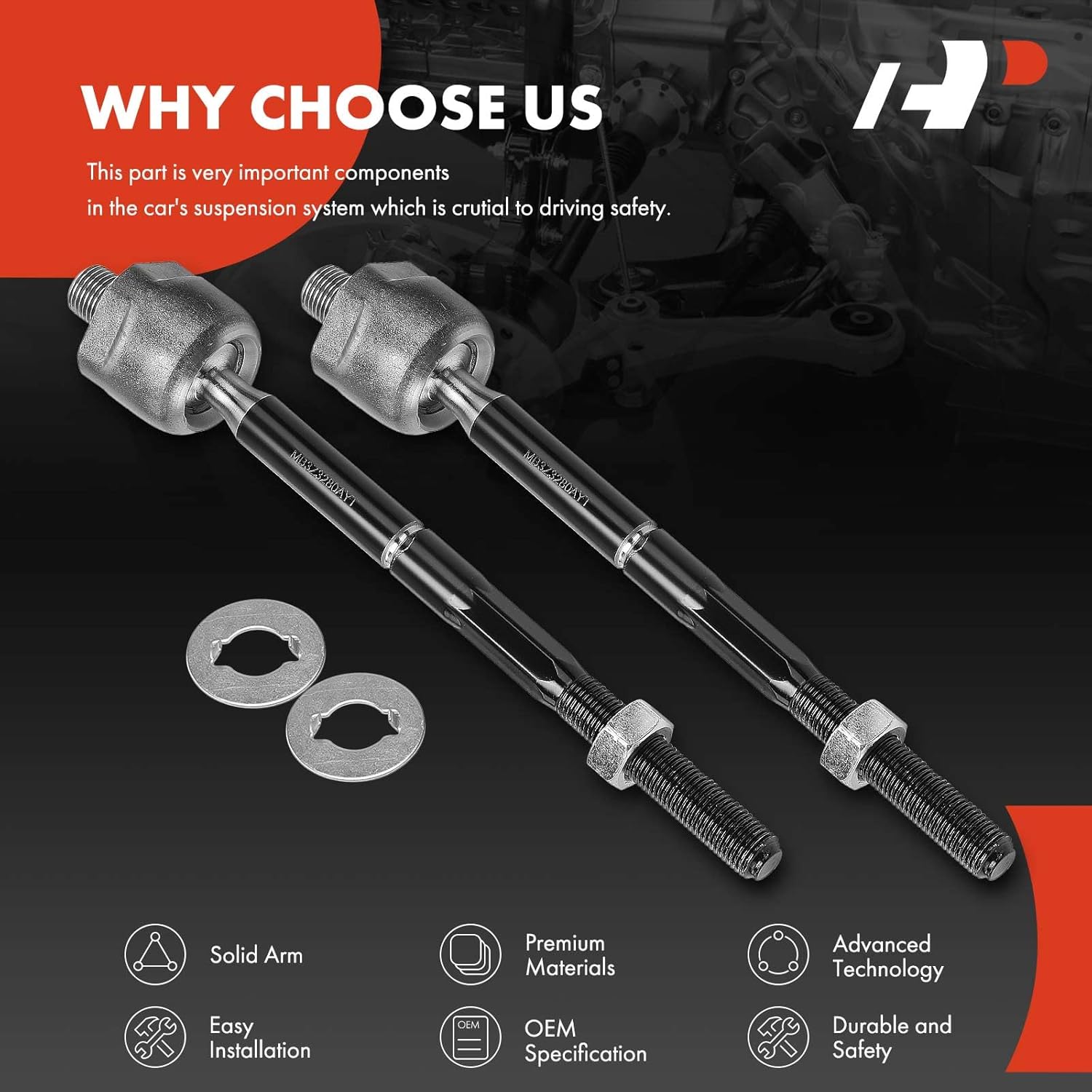 A-Premium 2 x Front Inner Tie Rod Ends, Compatible with Ford Bronco 2021 2022 2023