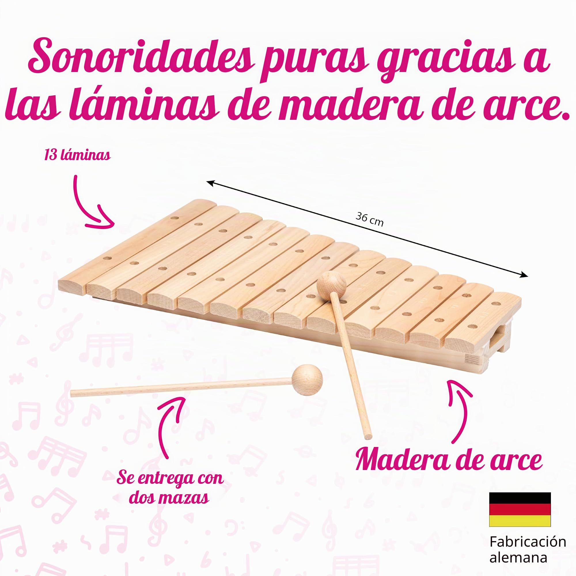 Fuzeau 71179 xilófono de arce mazos cuchillas 2 13