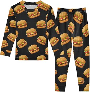 Pajama Sets Long Sleeve Top and Pants Soft Cotton Sleepwear 2 Piece Pjs Set for Home Casual Size 18M-8Y