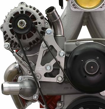 ICT Billet LS Truck Passenger side Alternator Relocation Bracket w/Turnbuckle Tensioner Compatible with Gen 3, LS3 Water Pumps Designed & Manufactured in the USA 551799-3