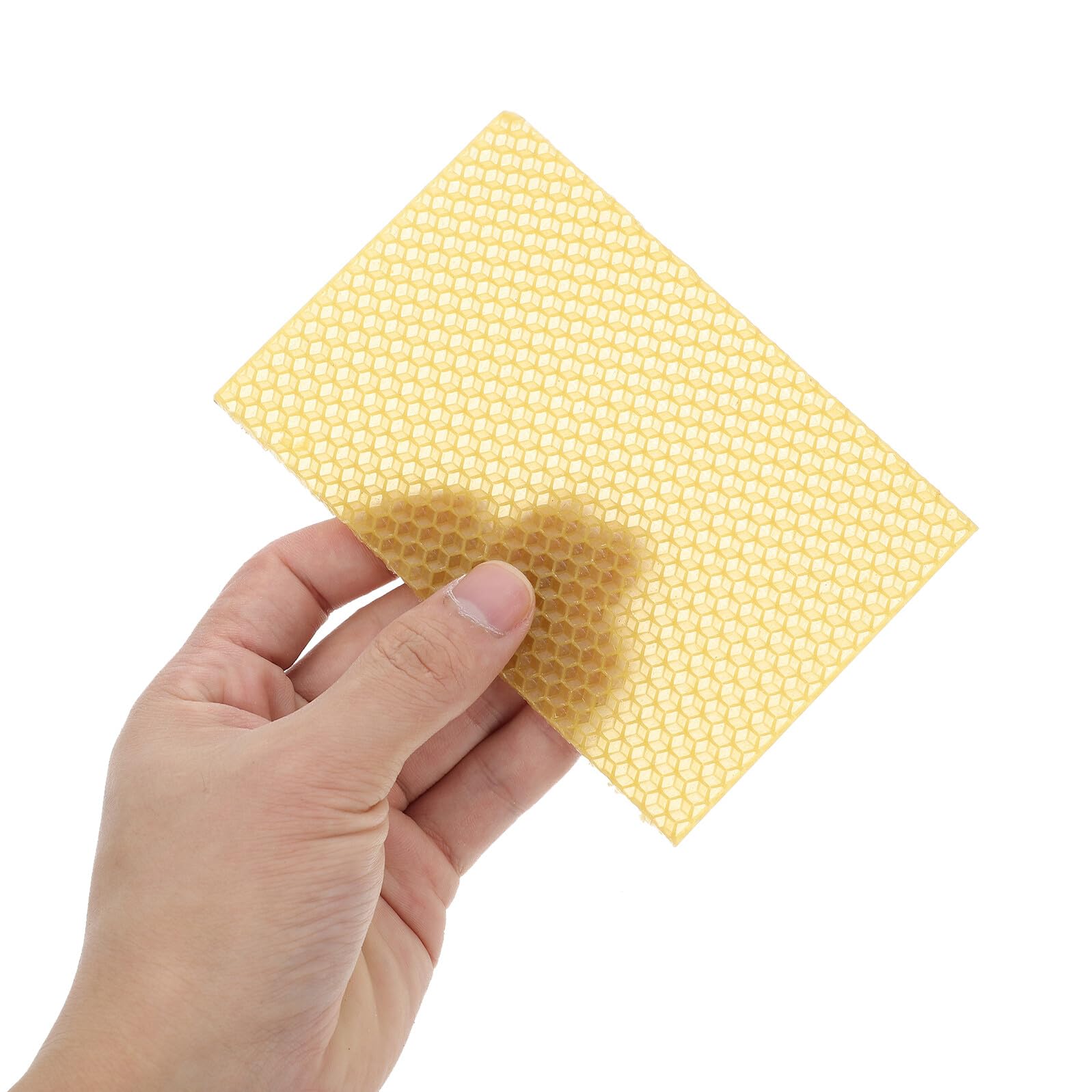 SHINEOFI 10 Láminas de Cera de Abeja Natural para Colmenas Tamaño Mediano Base para Marcos Profundos Adecuado para Apicultura y Bricolaje Cera para Construcción de Panales y