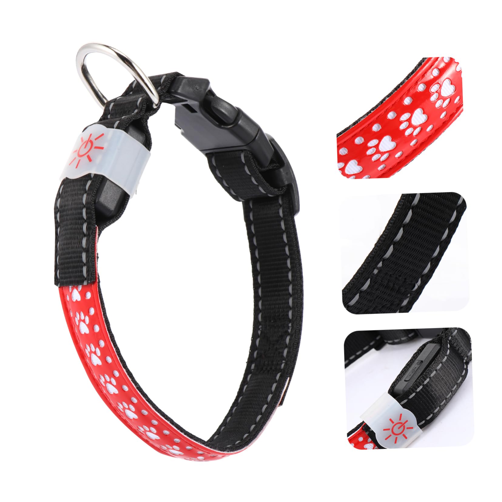 Sosoport 3pièces Collier LED pour Chien PU Et Lumière Clignotante Rechargeable Accessoire De Sécurité pour Promenades Nocturnes