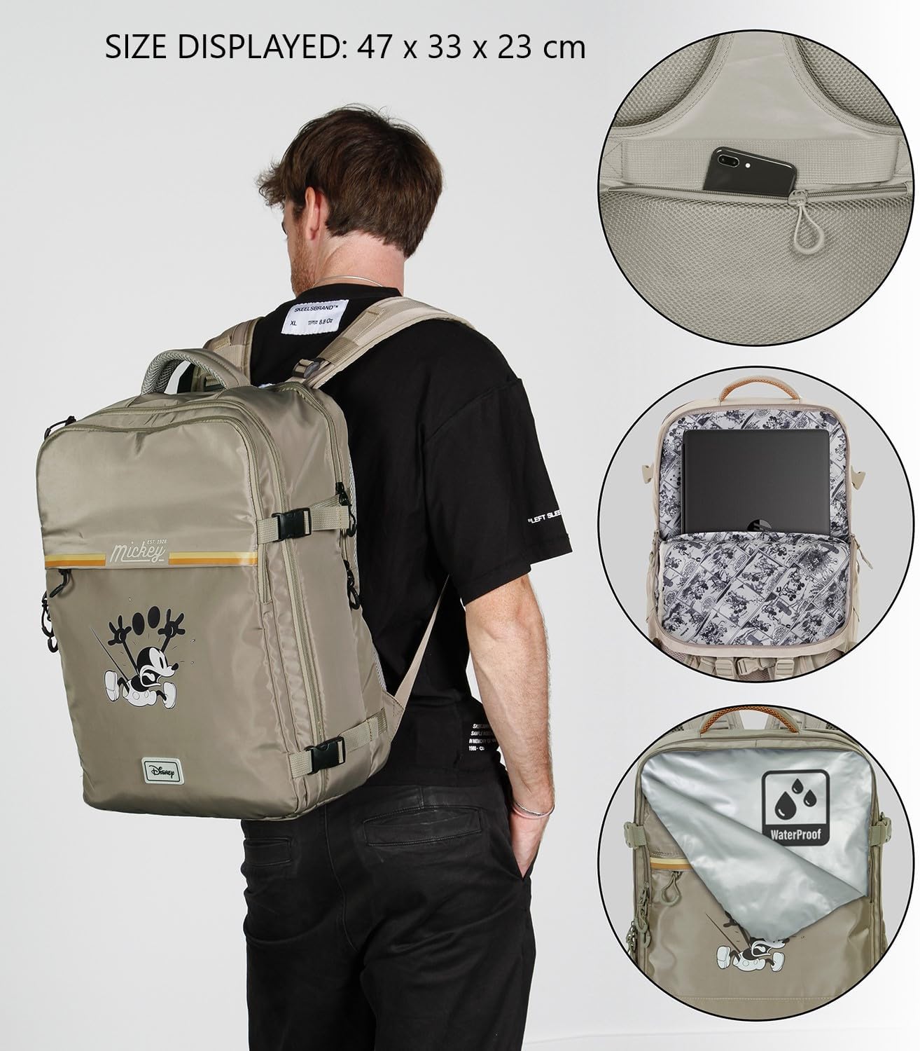 Disney Mercury Backpack, Multicolor Mickey Mouse, Underseat 40x20x25cm