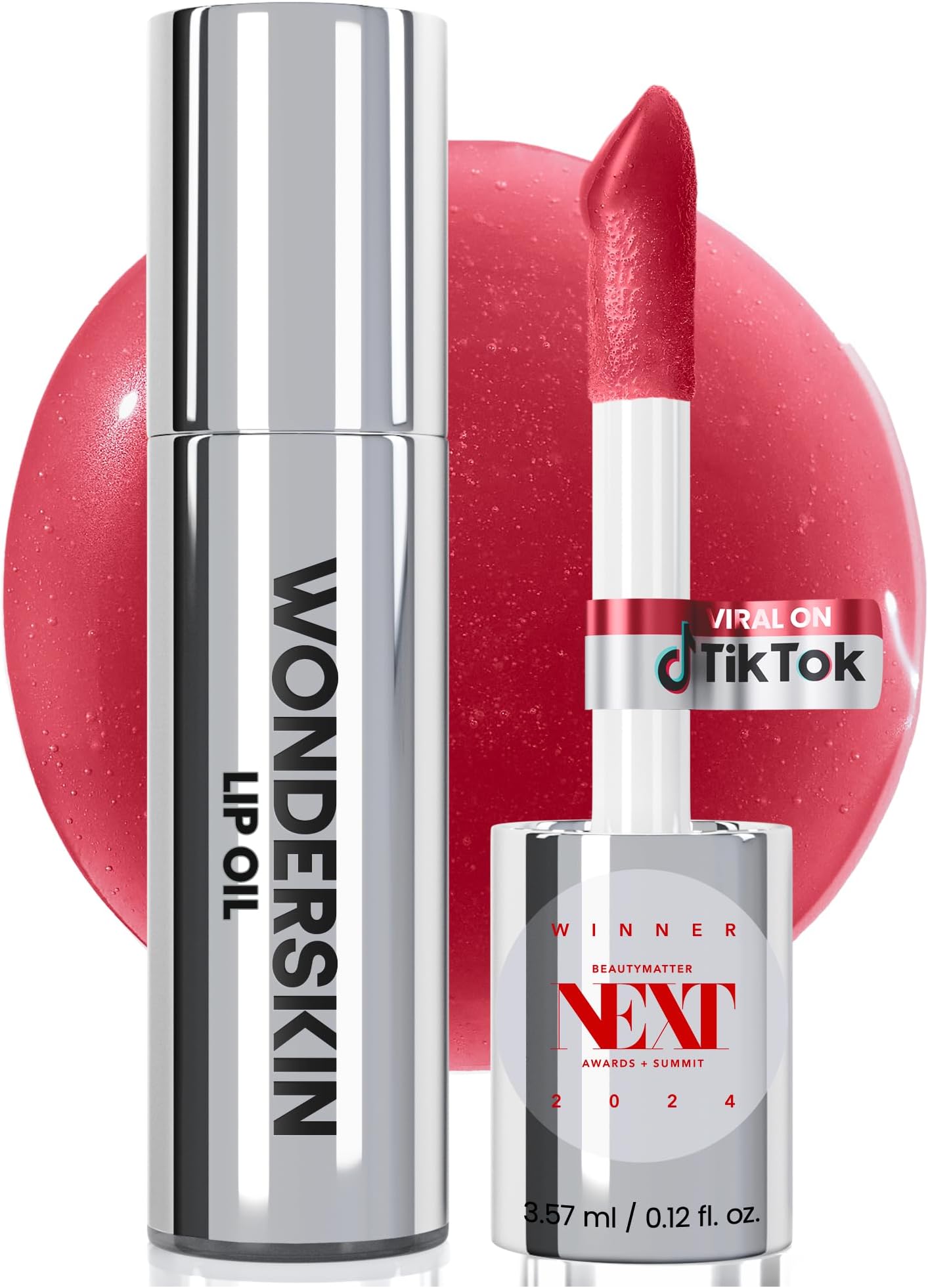Lip Oil Rehab Serum - Tinted Lip Oil for Women, Hydrating, Moisturizing, and Non-Sticky Red Tint Serum for Dry Lips (Amour)