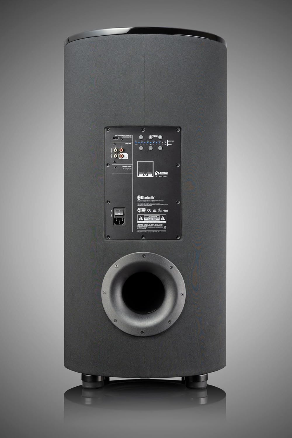 Rear panel of SVS PC-2000 Pro Subwoofer with connections