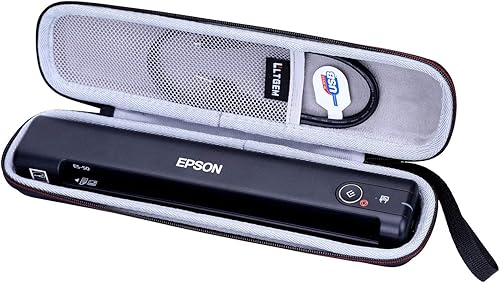 LTGEM - Funda rígida para Epson Workforce ES-50/55R/60W/65WR y DS-30/70/80 y Epson RapidReceipt RR-60/70W escáner de documentos portátil