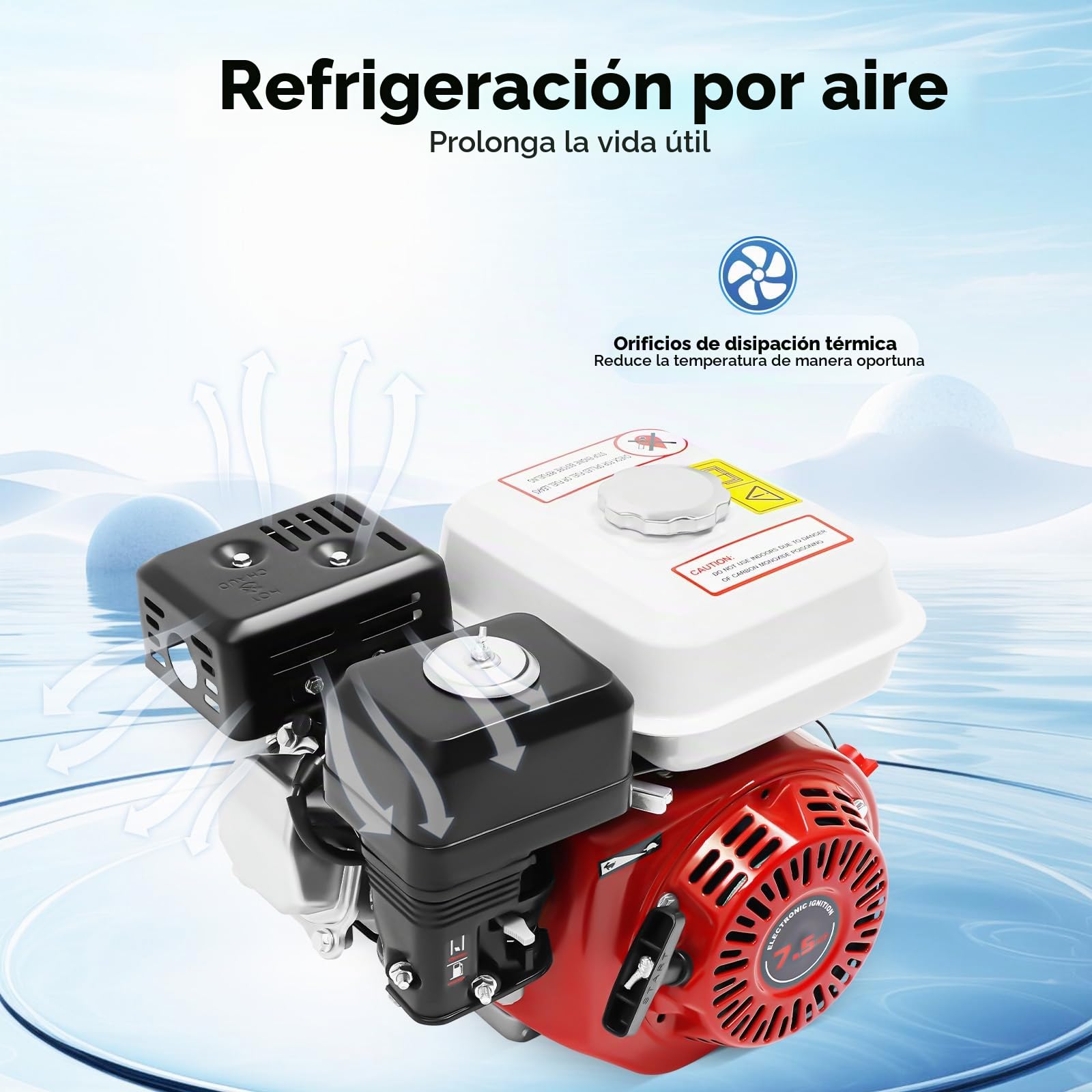 Motor de gasolina de 212cc 7,5 CV, motor de 4 tiempos, eje de 20mm, arranque manual, kit de go-kart, motor de kart con función de protección contra falta de aceite para máquinas de bomba