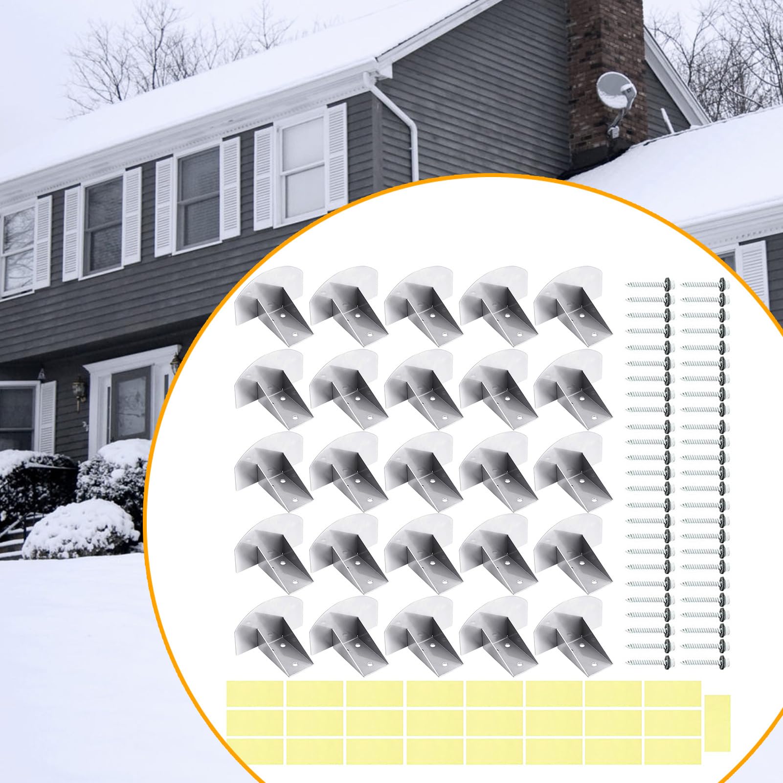 Retenedores De Nieve Para Techo De Acero 25 Unidades Barreras | Sistemas De Retención De Nieve Para Tejas Y Canalones En Viviendas Y Edificios
