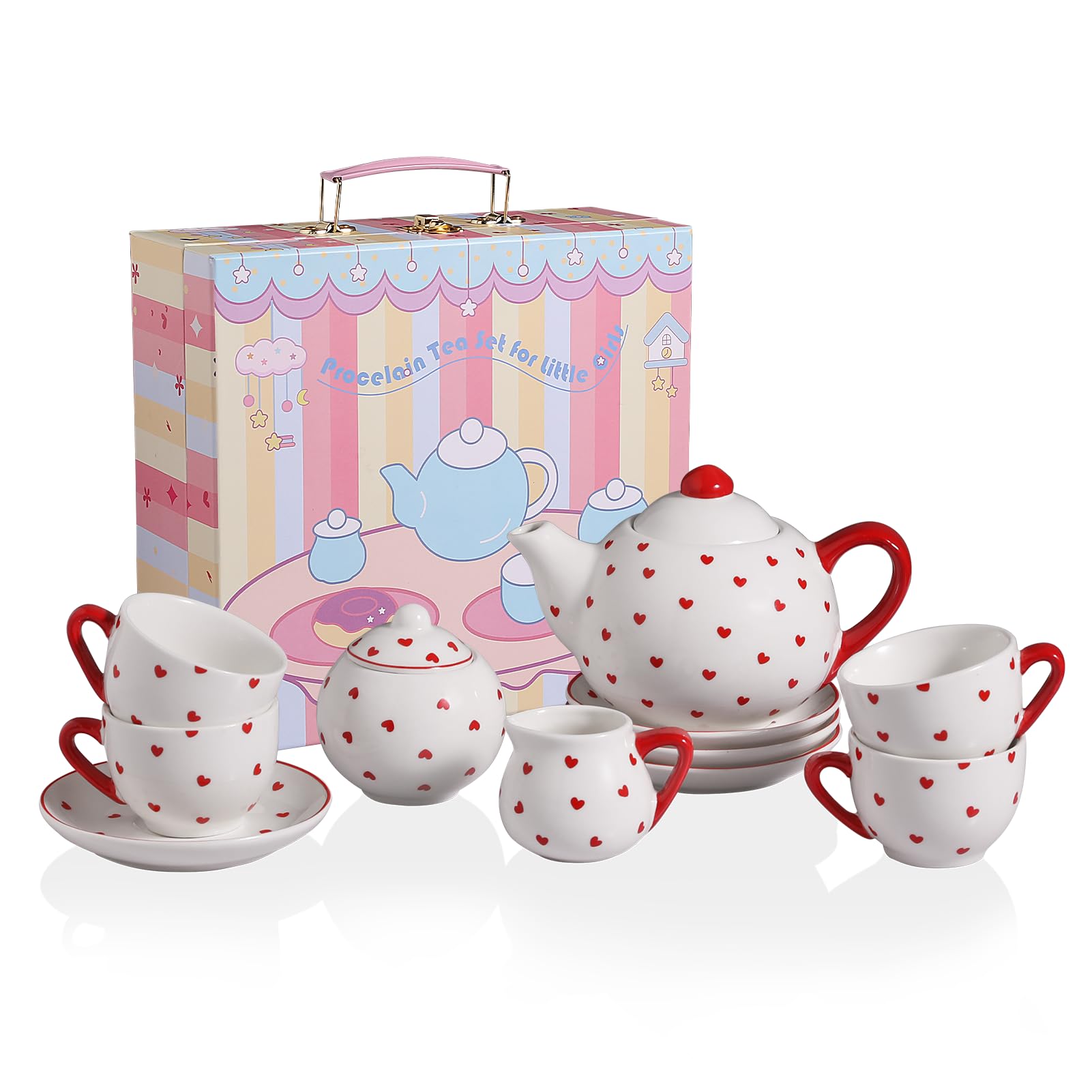 Amazon.com: Sweejar Porcelain Tea Set for Little Girls,Kitchen