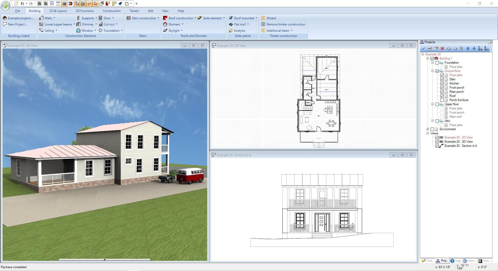 3­D CAD Architecture 14 - 3D home planner for floor plans, rooms, roofs for Windows 11, 10