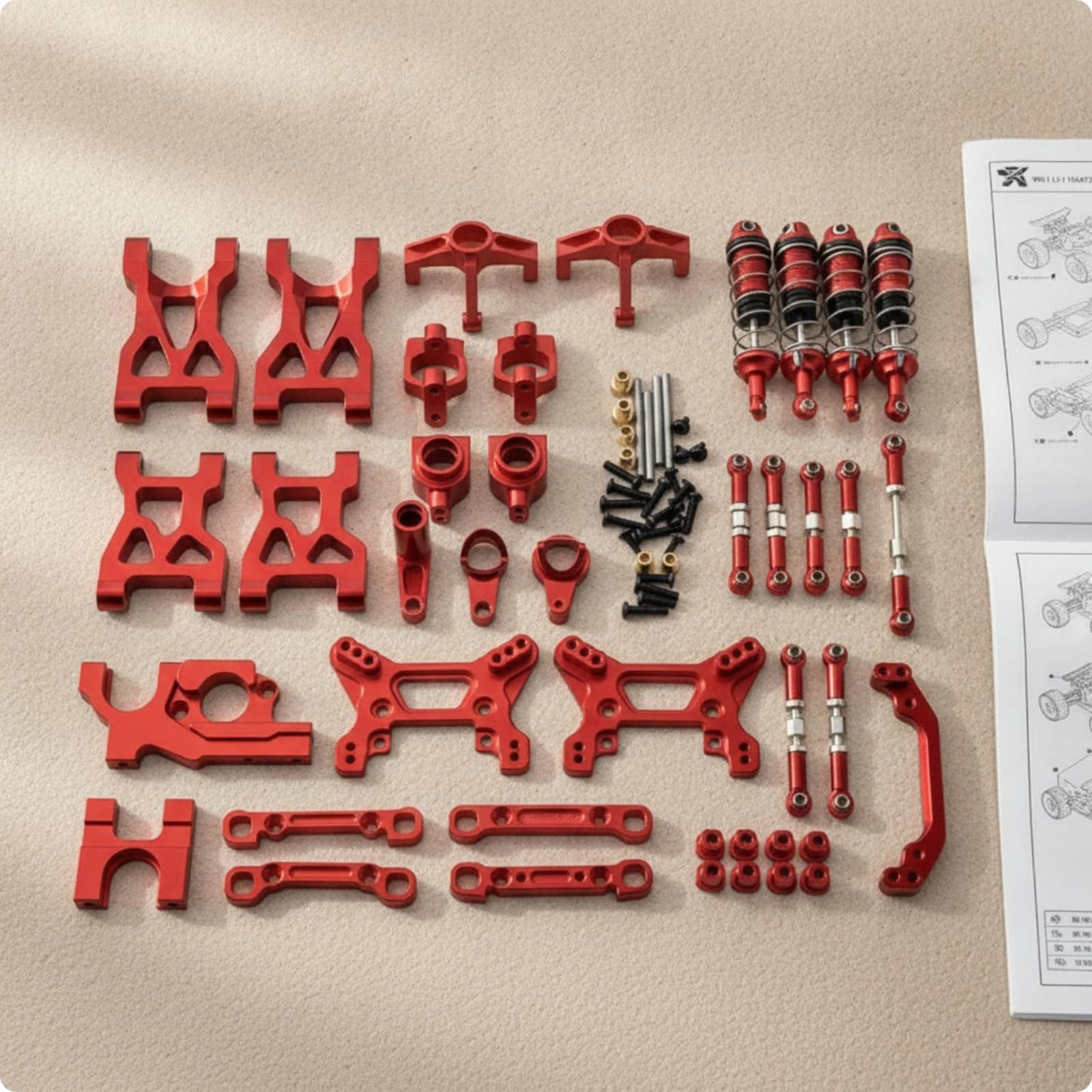 Metall-Upgrade-Set präzise Aufhängungsteile mit Schrauben hochfest Ersatzteile für Modellbauer, Hobbyisten, Tuning, Modellbau, Himmelblau