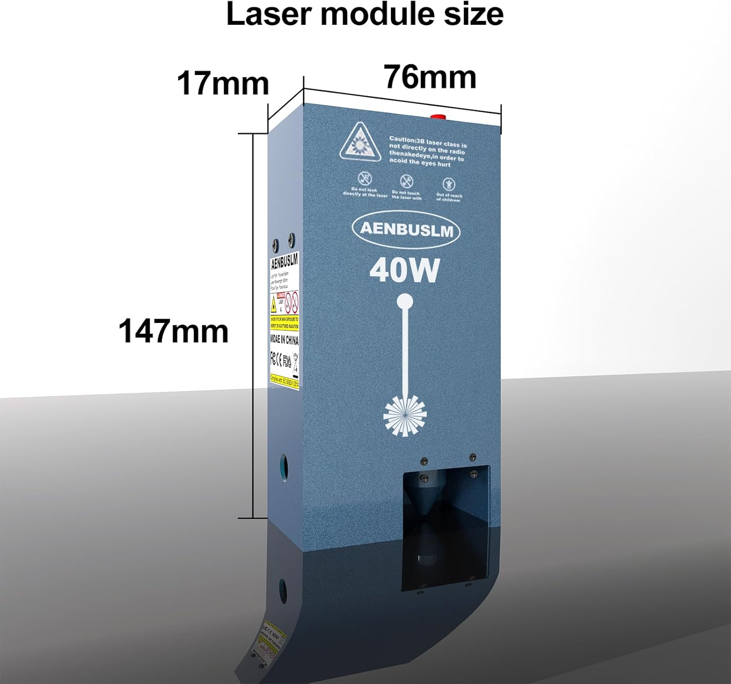 40W Laser Module with Built-in Air Assist, Fixed-Focus, Double Ultra-Fine Compressed Spot for CNC Carving, Engraving & Cutting on Wood, Metal, Acrylic & Paper - Class 4