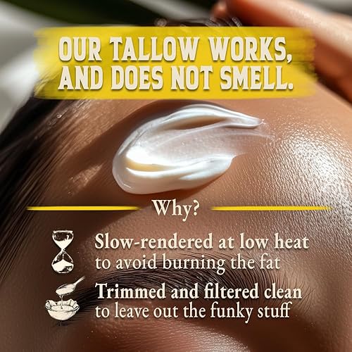 Miniatura 25 de Sarga de carne orgánica para la piel – 4 onzas (sin perfume) – Sarga de carne alimentada con pasto para cara + cuerpo – Crema hidratante de bálsamo