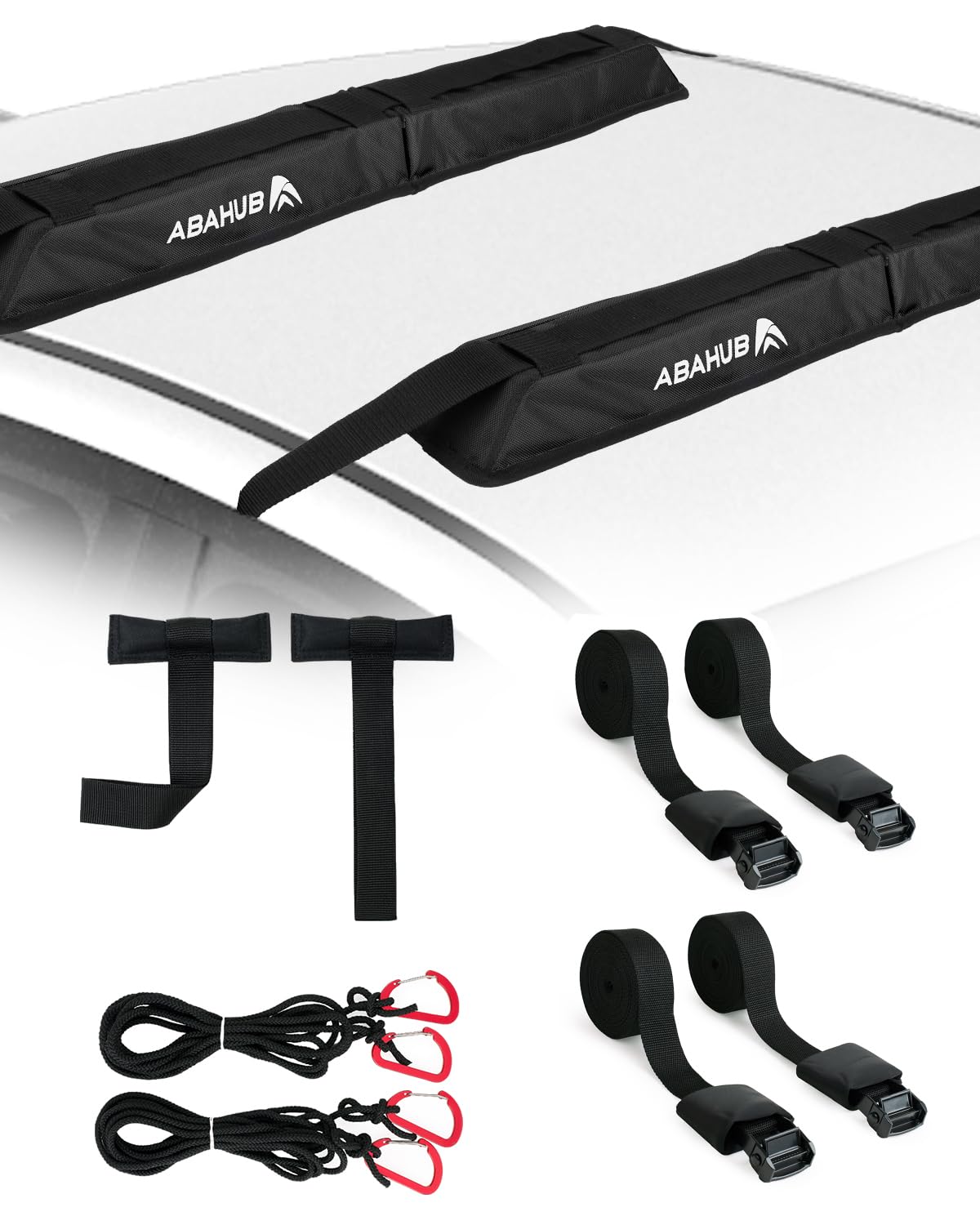 Abahub Kayak Roof Rack Soft Roof Rack Pads for Car Kayak Surfboard