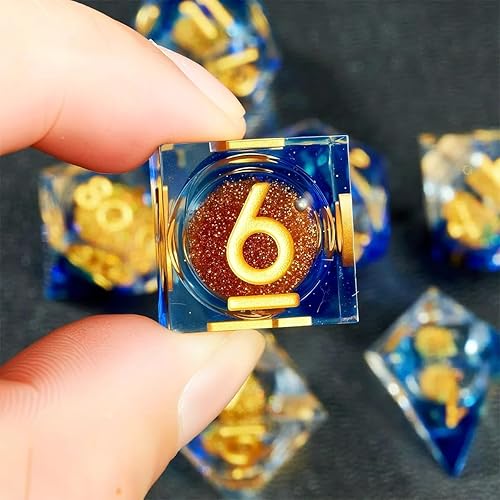 Miniatura 72 de Resin Cat Head DND Dice, Sharp Edge Dungeons and Dragons Polyhedron Game Dice Set for Role Playing Games RPG Explorer Magic, Holiday Birthday Gifts