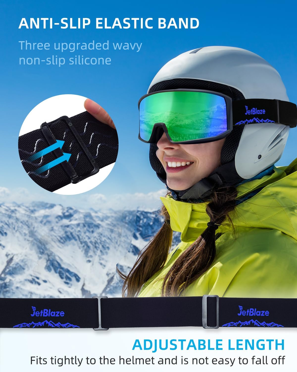 Unisex OTG Ski Goggles for Glasses Wearers Snow Goggles Anti Fog Snowboard Goggles for Skiing Compatible Helmet