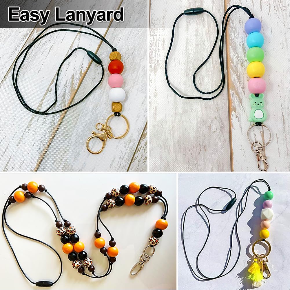 Ewparts Breakaway Clasp with Lanyard String 30 Pairs Safety Break Away Clasps Bead Barrel Connectors with 50m Black Nylon String 2mm Nylon Cord for Bracelets,Necklace,Adults Jewellry Making Craft Kit - Image 8