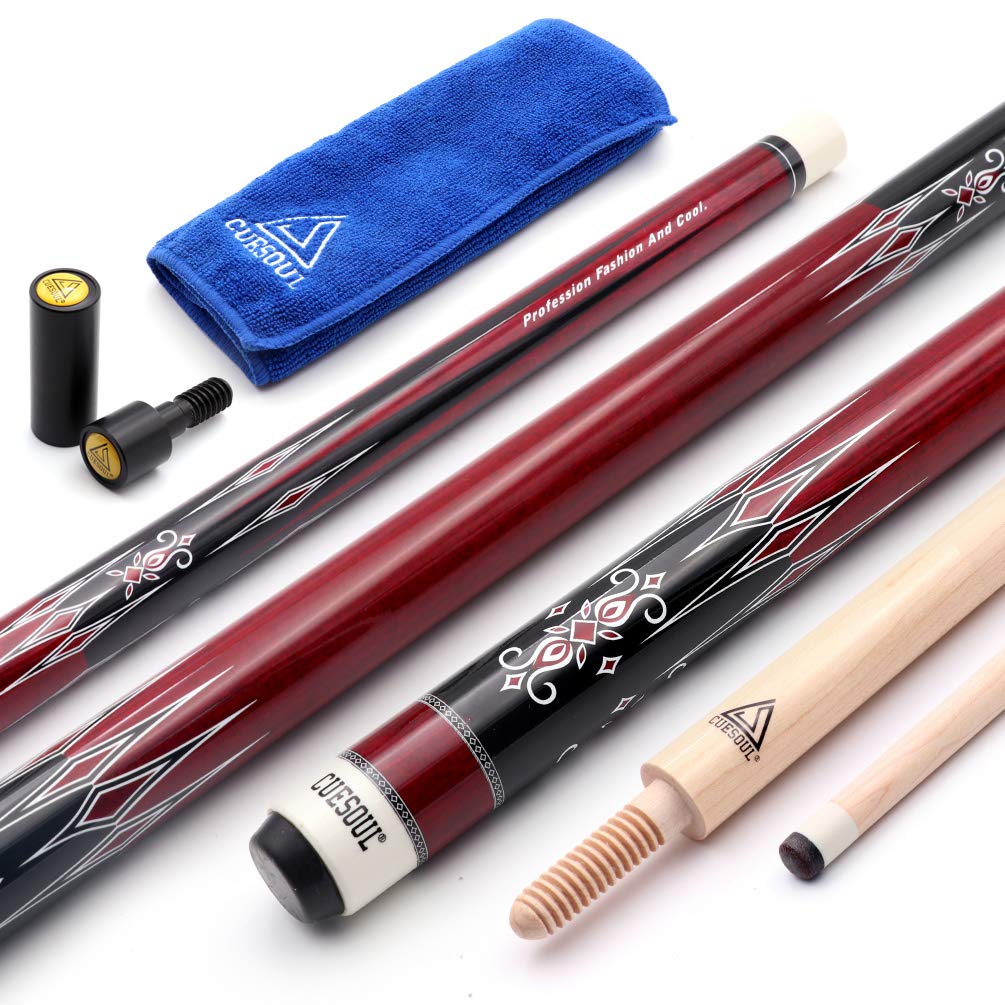 CUESOUL Queue de Billard carambole à 3 Coussins 56 Pouces Poids 18 oz, système de Joint en Bois