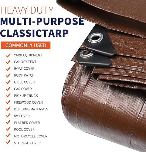 Miniatura 4 de 25 x 40 pies RSW - Lona reversible de seguridad resistente al agua de 12 mil, resistente a los rayos UV, lona a prueba de rasgaduras y desgarros con