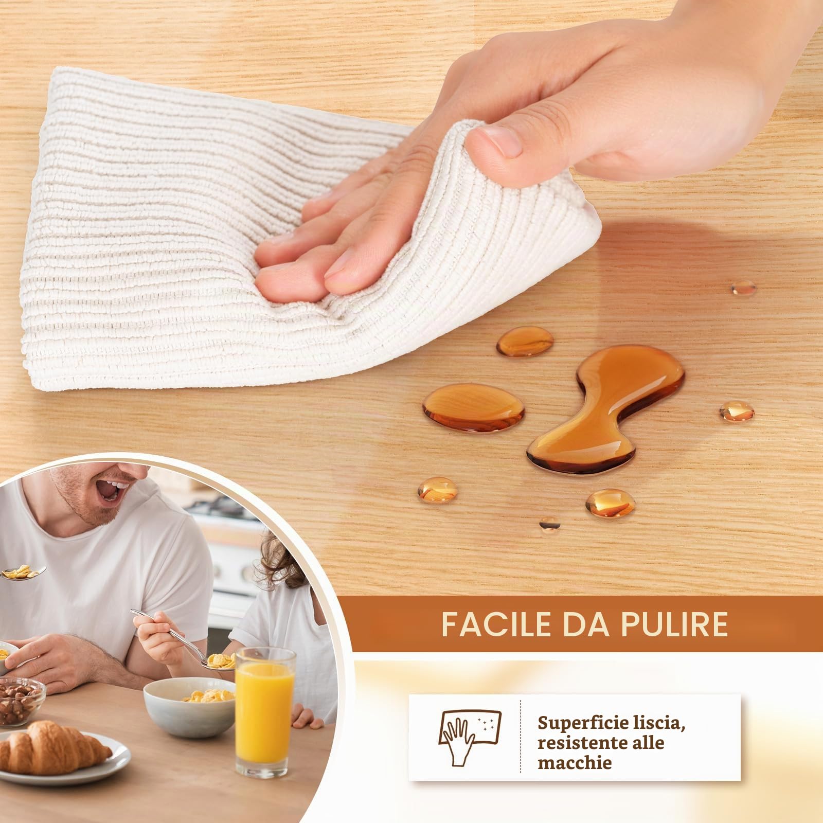 WOLTU Tovaglia PVC trasparente bordi smussati, Spessore 2 mm, 90 x 160 cm | Copritavolo rettangolare in PVC, impermeabile, ideale per cucina