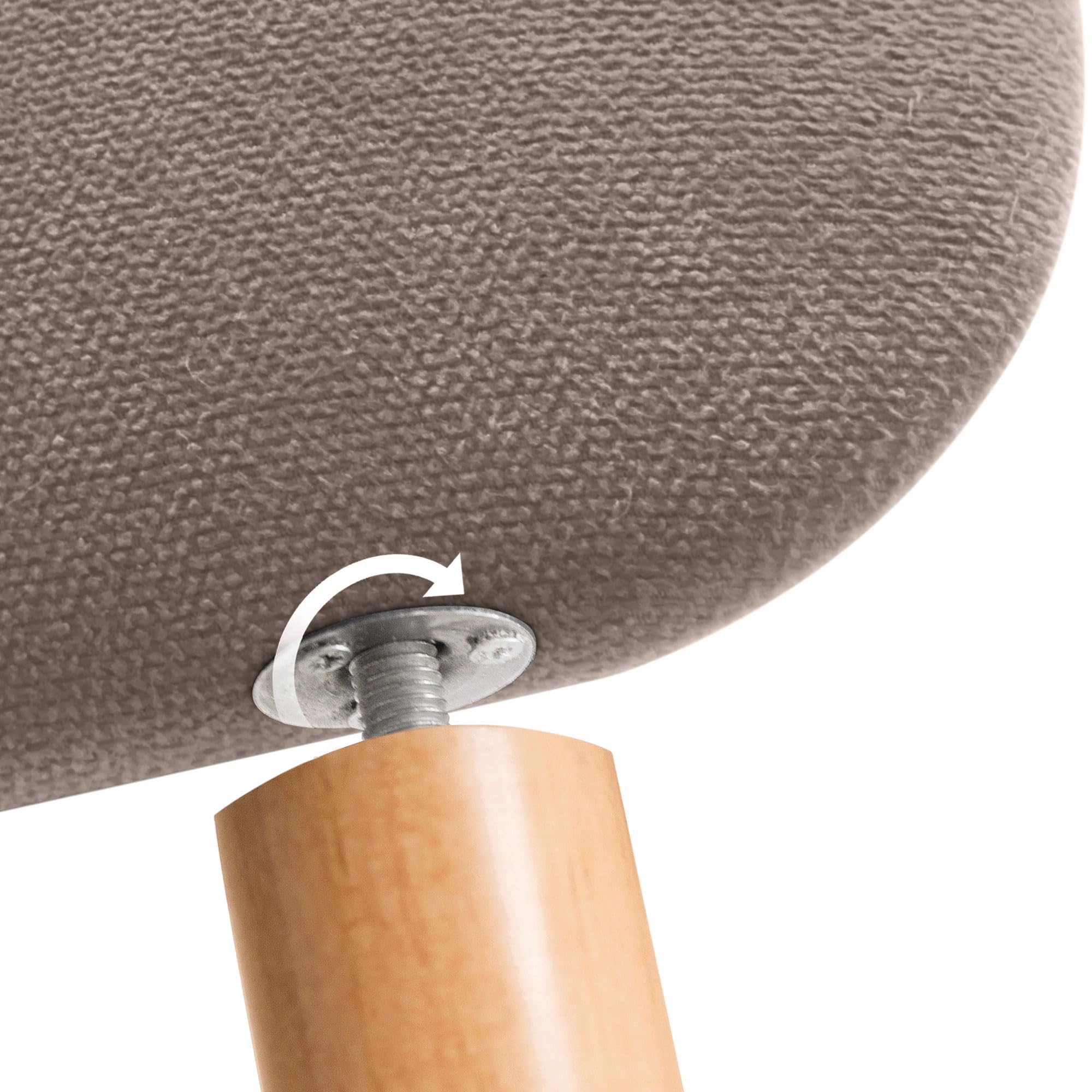 DHOME Testiera Imbottita Liscia Arrotondata in Tessuto Aqualine con Gambe per Parete Acustica Testate Letto Fonoassorbenti Camera da Letto (Terra, 160cm)