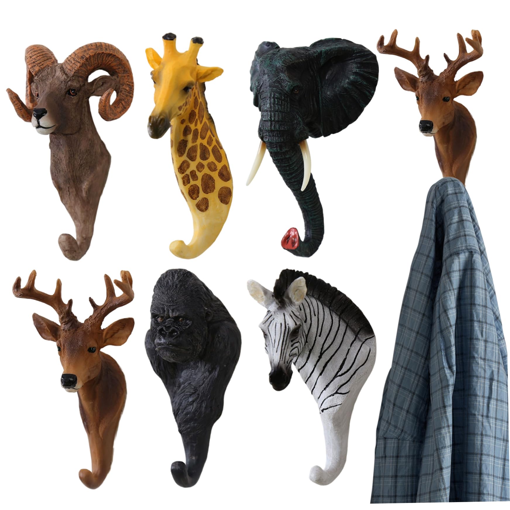 Crochets muraux animaux décorez votre entrée avec ce lot de 6 patères vintage en résine