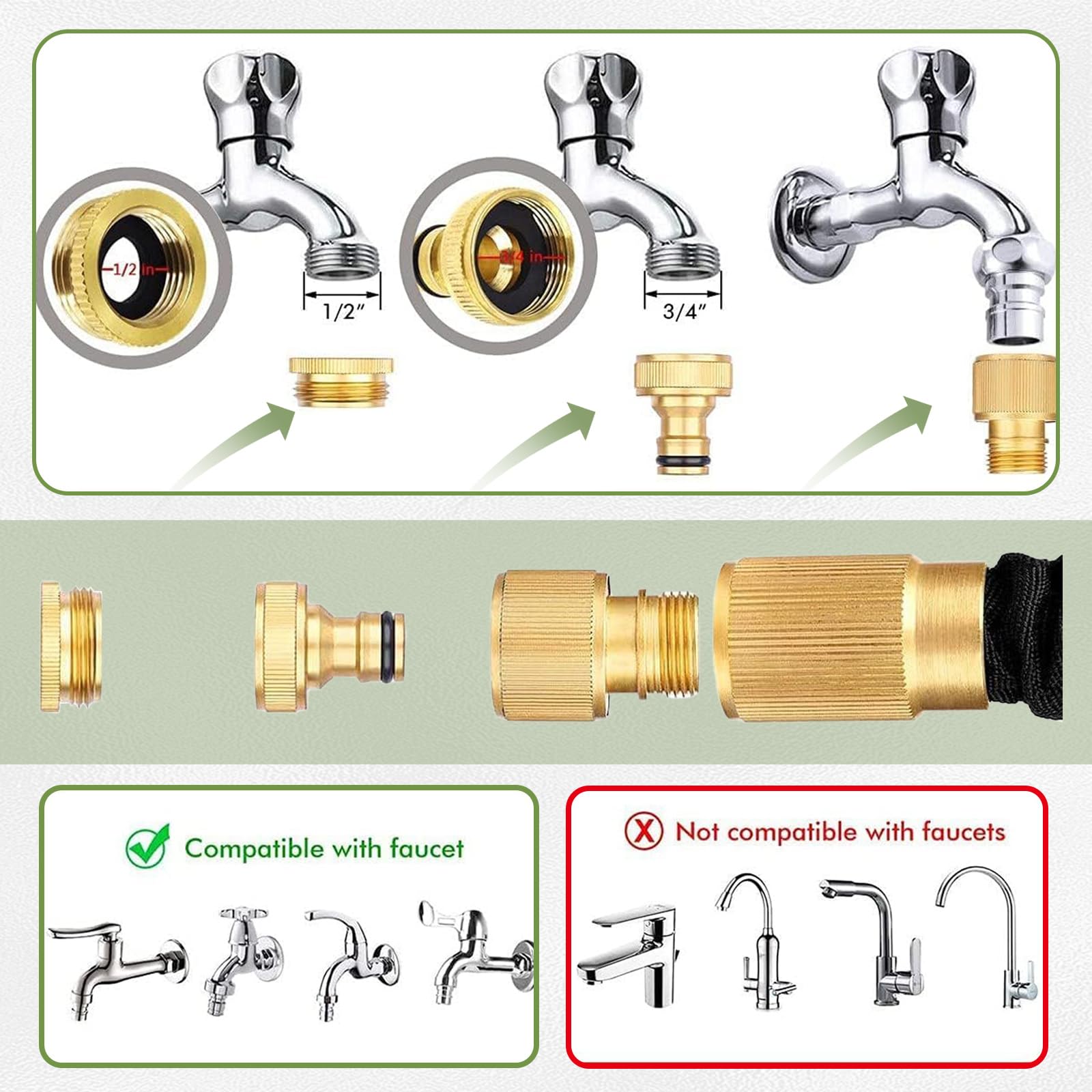 LINGKY Manguera de Jardin Extensible 30 Metros con 8 Funciones de Riego - Manguera Jardin Enrollable de Polyester 3750D - Conectores de 1/2", 3/4" y Universal Para Grifo Incluido - Garden Hose