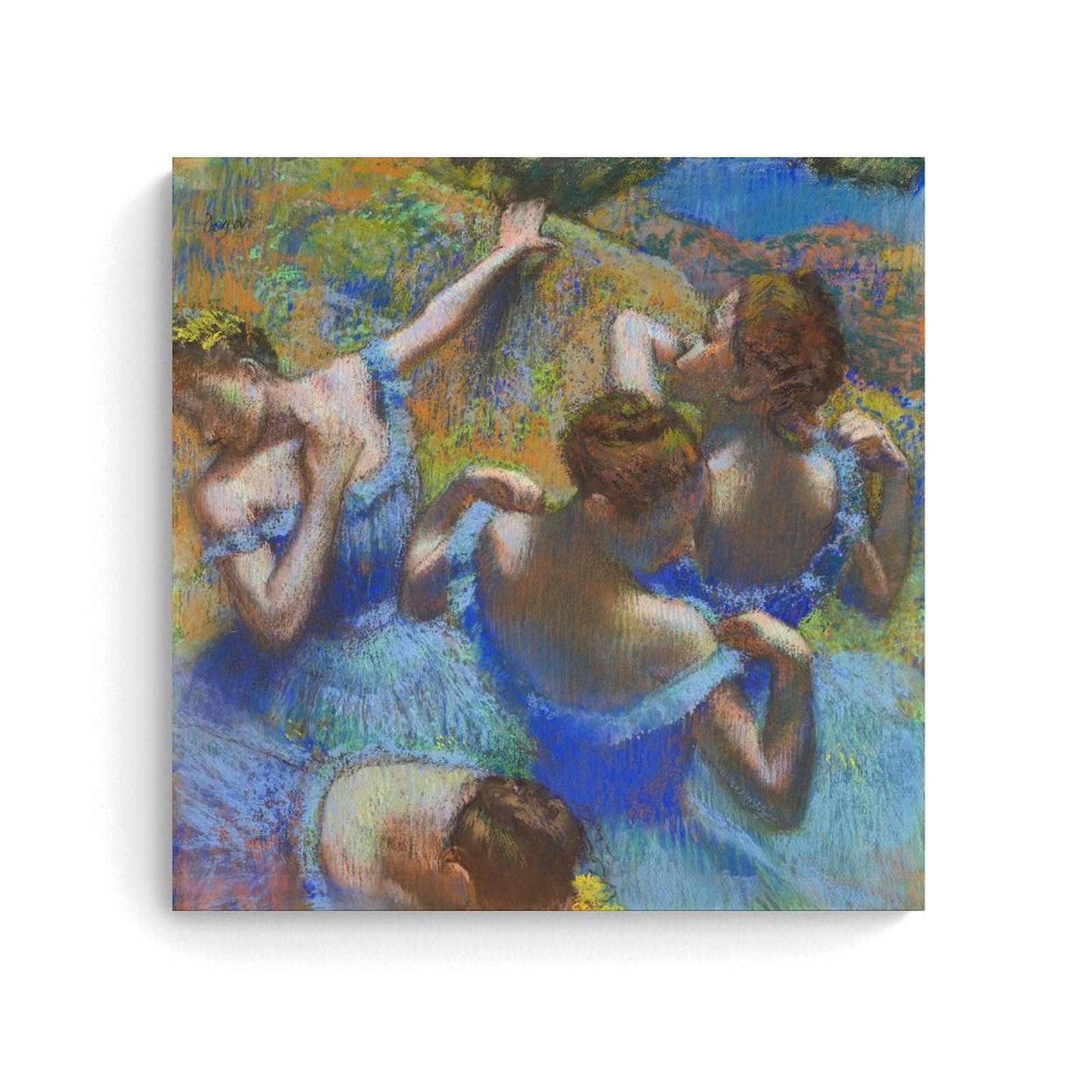 Wurbu Unframe-Style Edgar Degas Painter Works《The Blue Dancers》Printed Posters Canvas Wall Art Decorative Bedroom Modern Home Print Picture Artworkss 12X12inch(30X30cm)