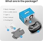 COMFIER Shiatsu Neck Massager with Heat, 4D Deep Kneading Cordless Shoulder and Back Massager, Electric Rechargeable Massage Pillow for Neck Shoulder Back, Adjustable Strength fathers day gift