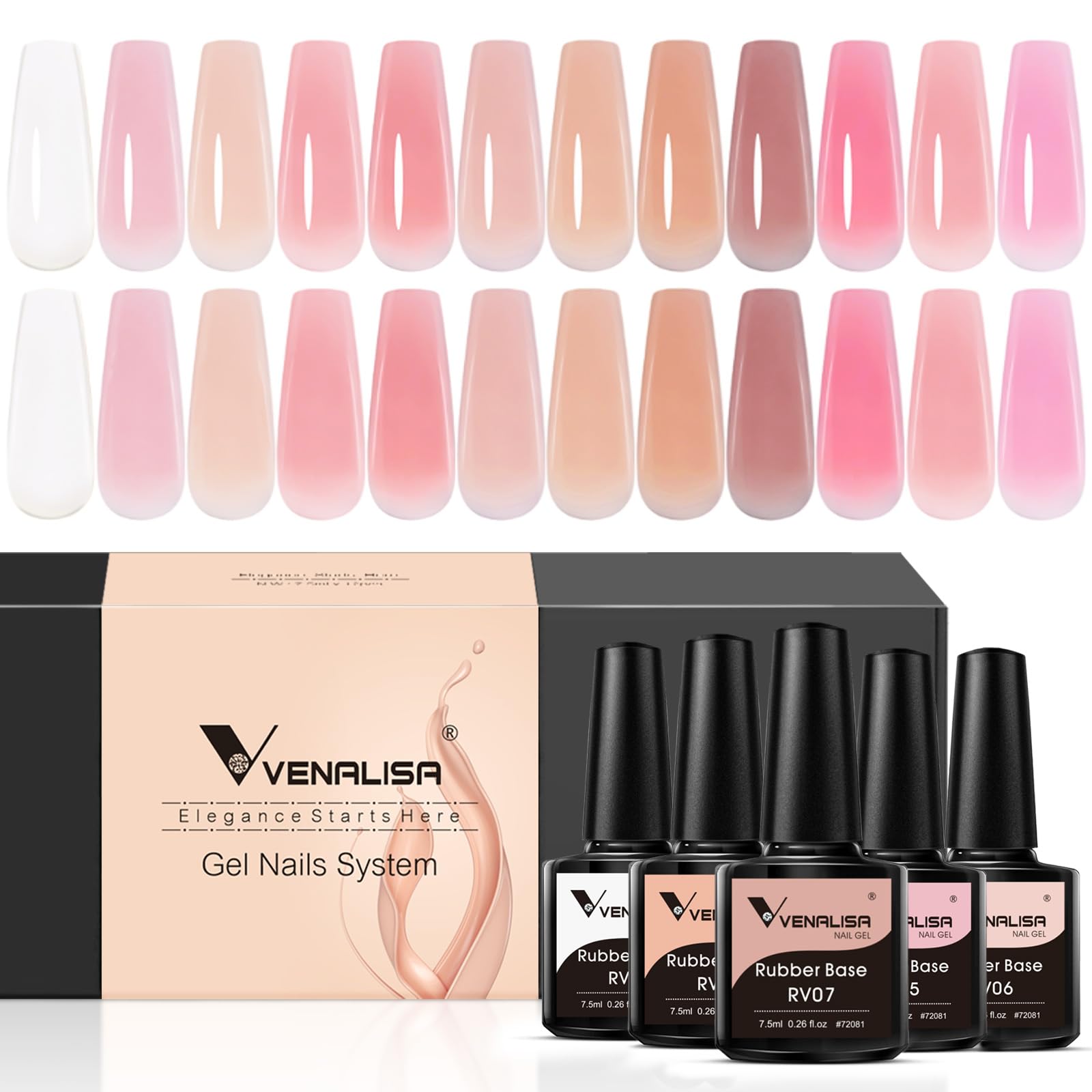 フェイスジェル・ゲル Rin Amazon.com : VENALISA 3 in 1 Rubber Base Gel For Nails, 12