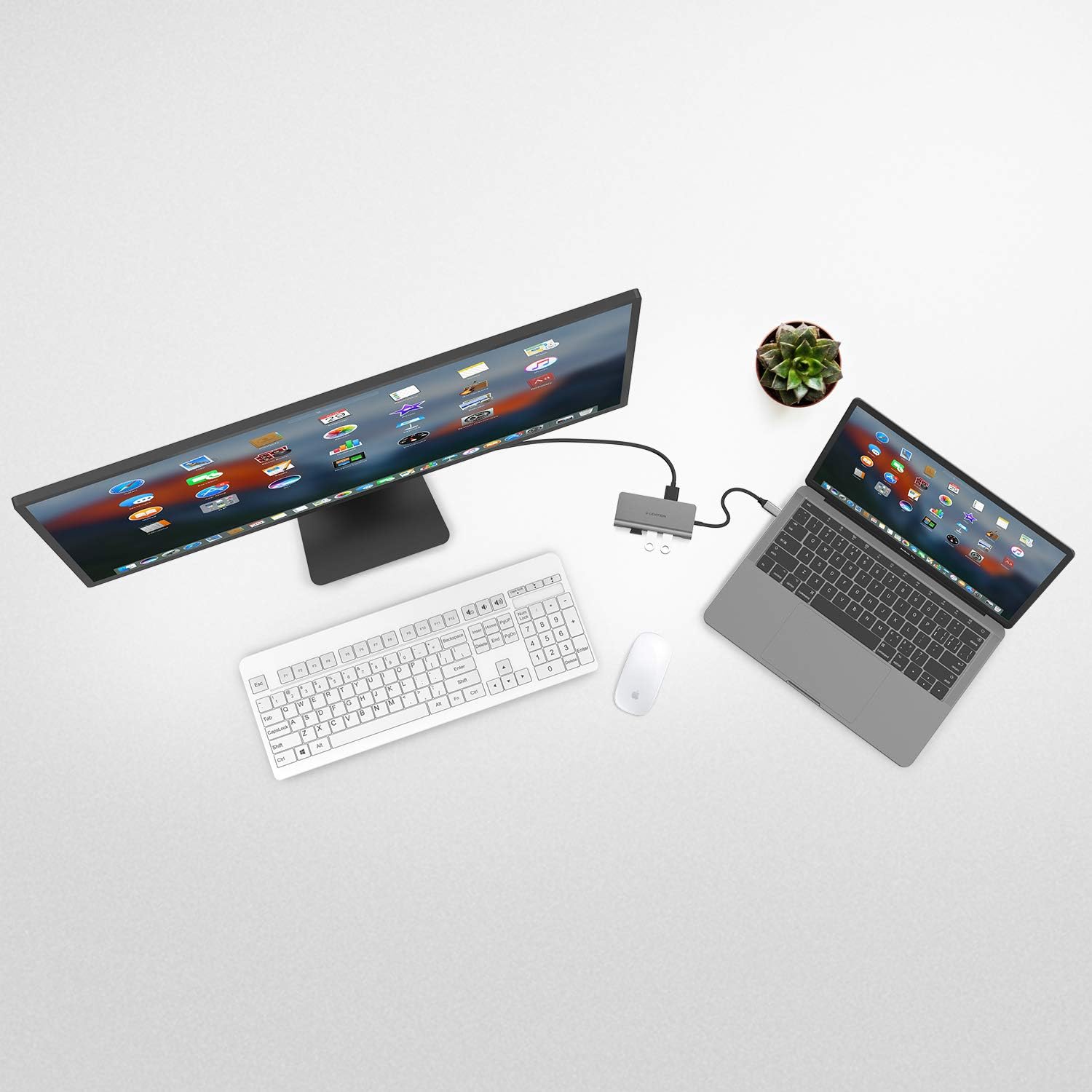 One-Day Sale: Up to 80% Off LENTION USB C Hub with 4K HDMI, Gigabit Ethernet, 3 USB 3.0 & Type C Charging Compatible 2021-2016 MacBook Pro, New Mac Air/Surface, Chromebook, More, Stable Driver Adapter (CB-C65, Space Gray)