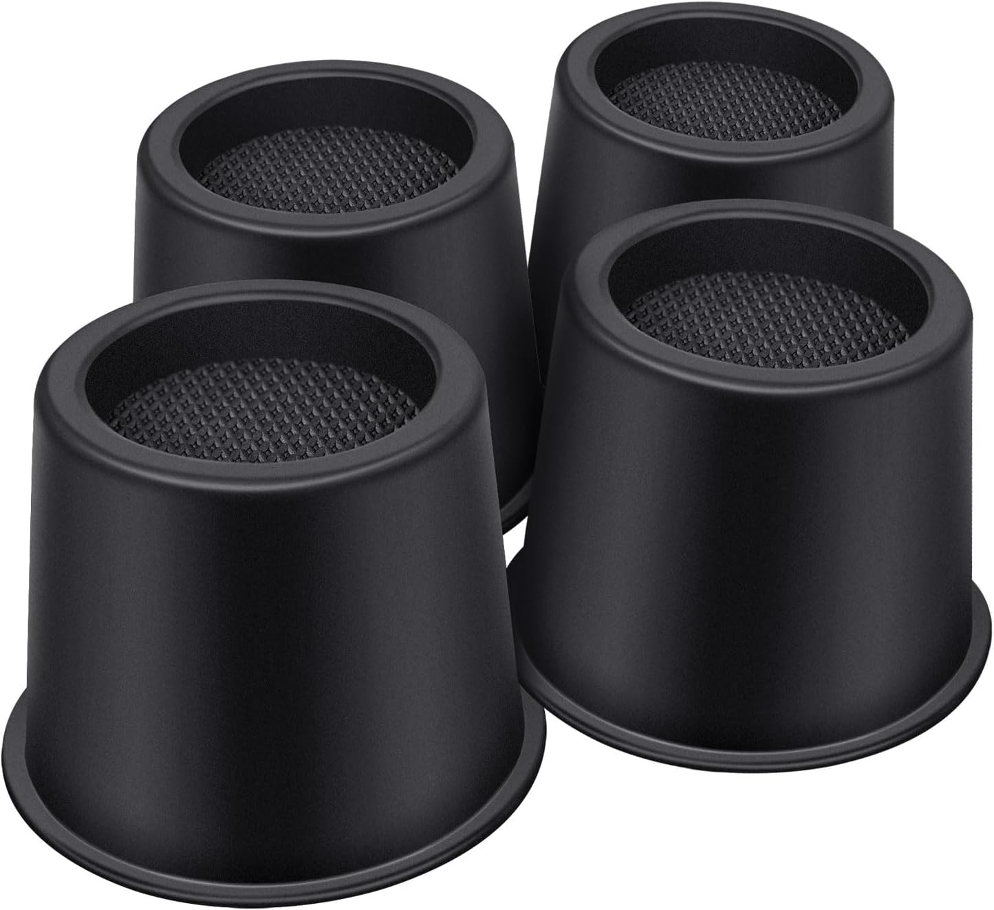 Bed Risers 4 Inch Heavy Duty, Round Furniture Risers for Bed Desk Table Sofa Couch?Bed Lifts Risers, Support up to 3300 Lbs(4 Pack Black) 4 Inch-black 4 pack