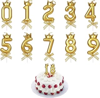 クラウンバースデーナンバーキャンドル 0～9 10点セット ロウソク 数字 誕生日を祝う 高級 ろうそく おしゃれ スタイリッシ 記念日キャンドルウエディングパーティー卒業パーティー
