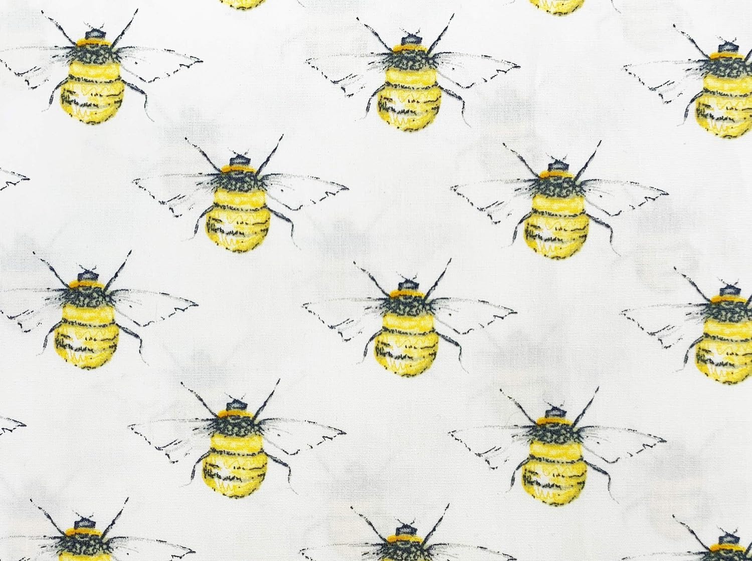 Oddies Ivory Bee Print Design On - Fabric Craft Material 110 Cm 100% Cotton Poplin -130 Gsm - Per Metre (Cp0395ivo)