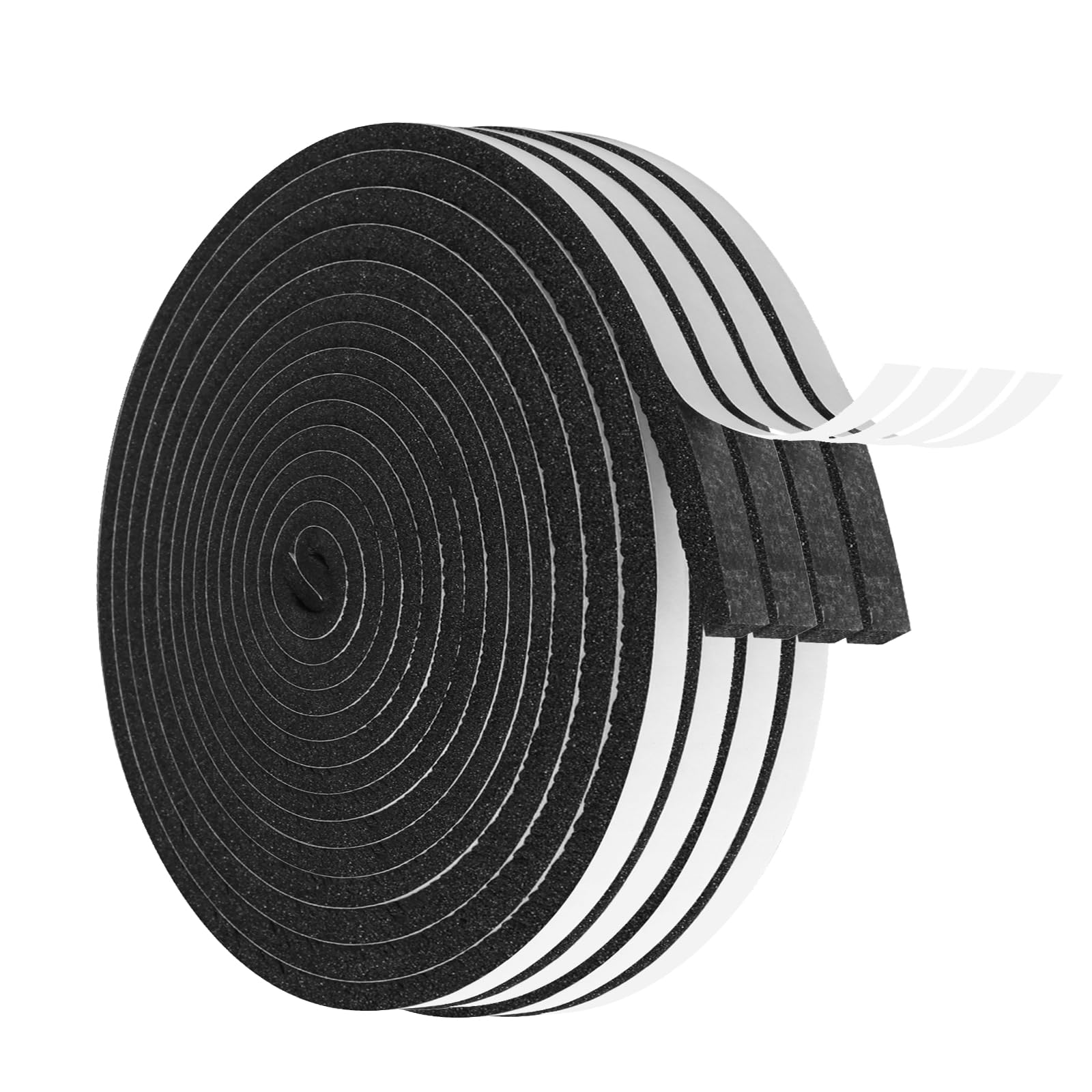 Vefhby Self-Adhesive Sealing Tape, Foam Rubber, Self-Adhesive Foam for Doors, Windows, Sound Insulation, Anti-Collision, Dustproof Sealing Tape (6mmx6mmx10m-4pcs)