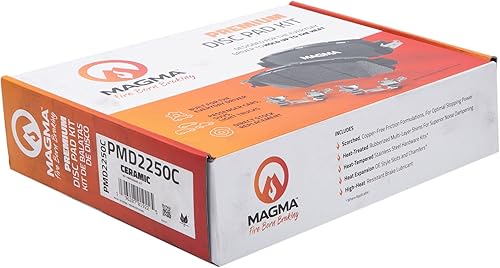 Miniatura 4 de Pastillas de freno de cerámica Premium PMD2250C, delanteras y traseras Chevrolet Silverado 2500 HD 2020-2023, 3500 HD, GMC Sierra 2500 HD, 3500 HD