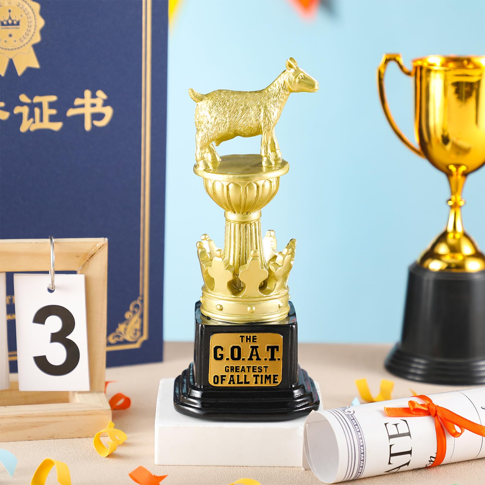 Landical Trofeo de cabra G. O. A. T Greatest of All Times, divertido regalo de agradecimiento para jefes, compañeros de trabajo, ganadores de la liga de amigos, regalos de reconocimiento de campeones