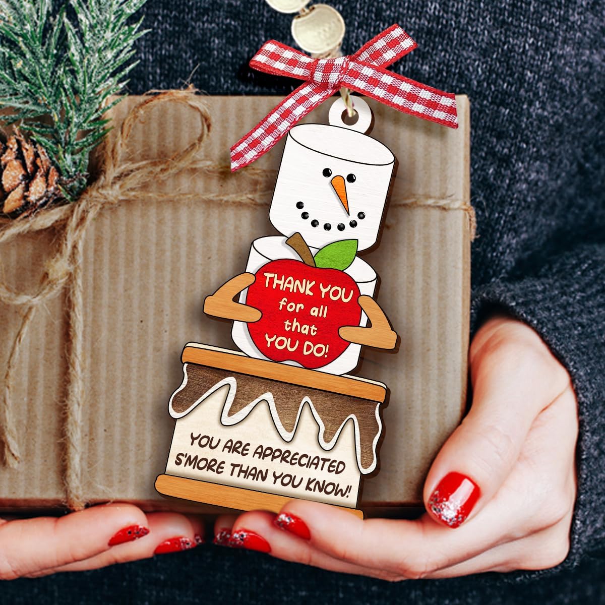 Teachers Appreciation Gifts 2025, Teacher Retirement Gifts for Women, Unique Wood Thank You Ornament, Gift for Teachers Preschool Daycare Kindergarten, Cute Teacher Ornament - Image 7