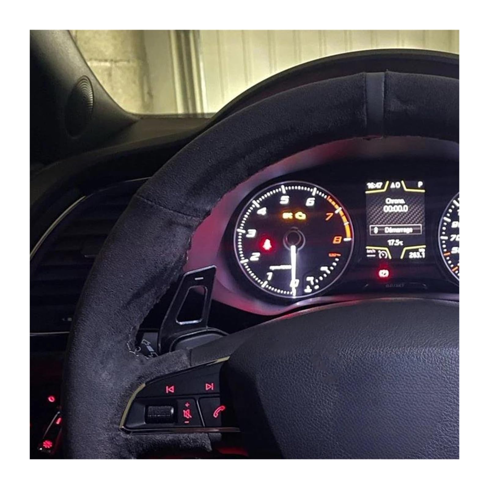 Cubre Volante Funda Para Seat Para Leon Para C&upra Para ST Para Ateca Para C&upra Para Ateca Para FR Para C&upra R Funda Para Volante Coche Antideslizante Trenza Gamuza Negra Protectora Para Volante(