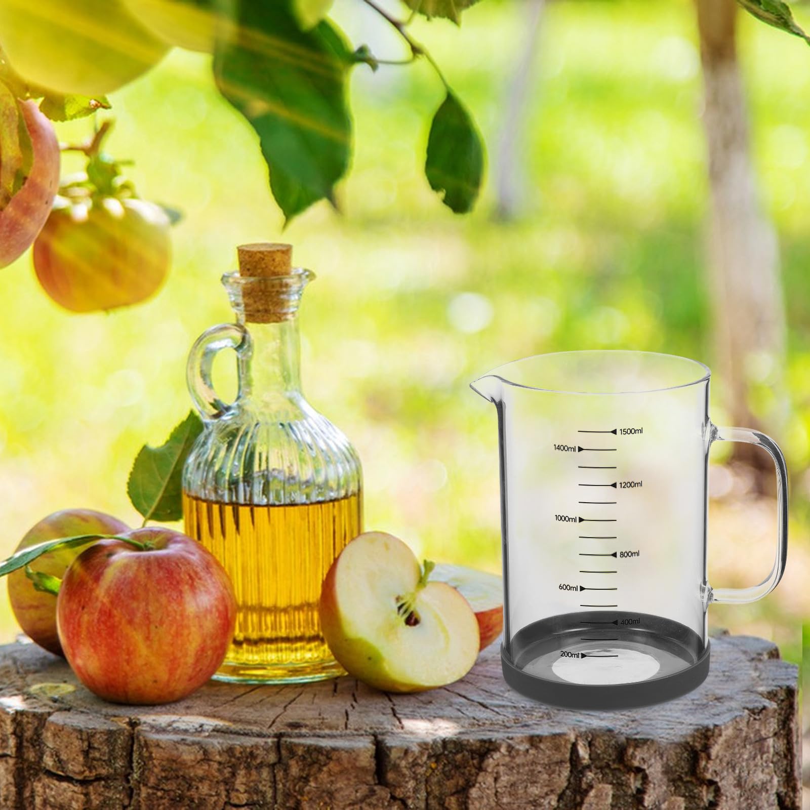 TOYANDONA Misurino in Vetro Borosilicato 1500 Ml Beccuccio Facilitato per Versamento Adatto a Hotel e Uso Quotidiano per Misurazioni Precise