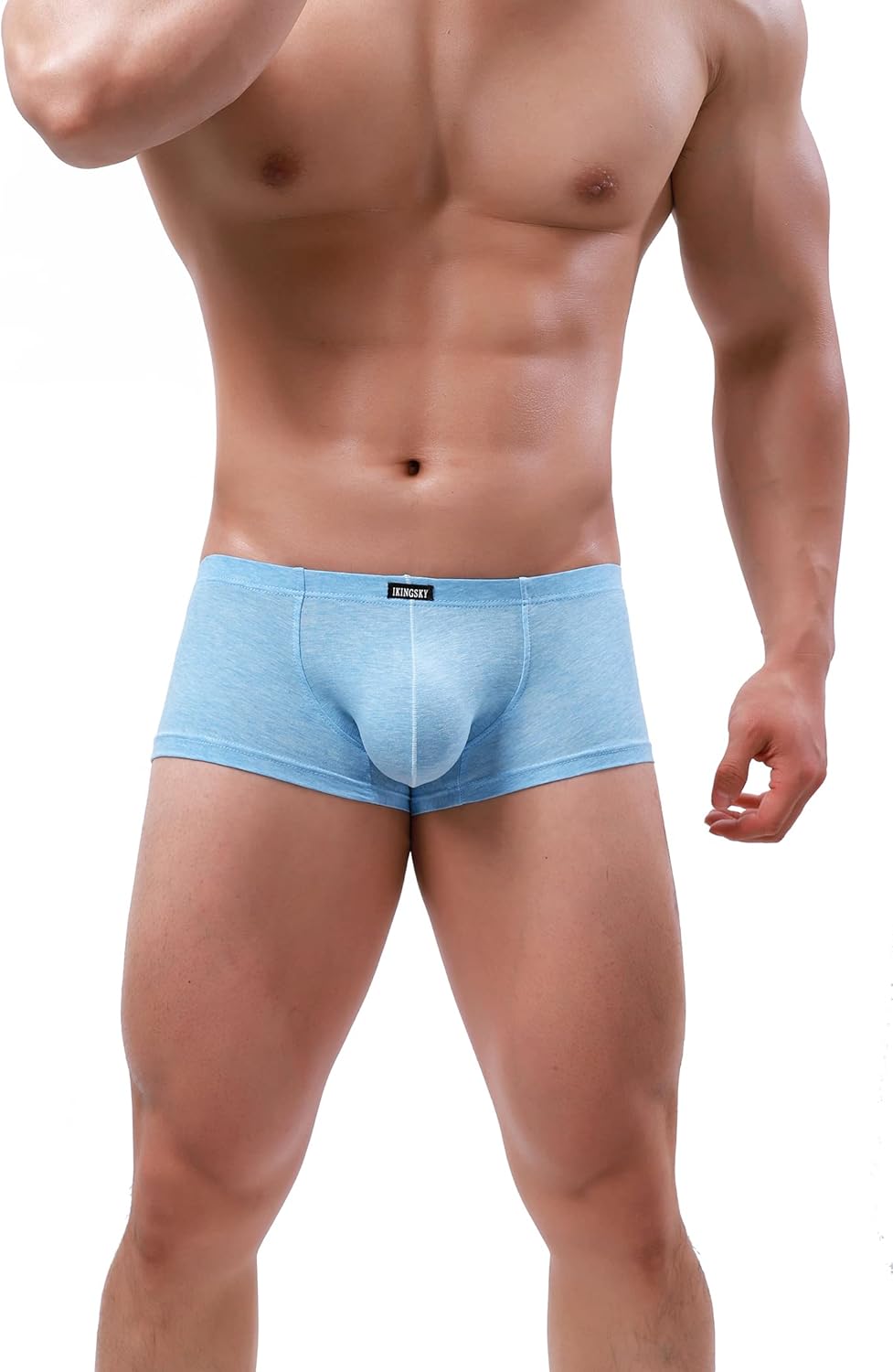 iKingsky Men's Cotton Bulge Boxer Briefs Sexy Pouch Shorts Stretch Low Rise Under Panties for Men - Image 2