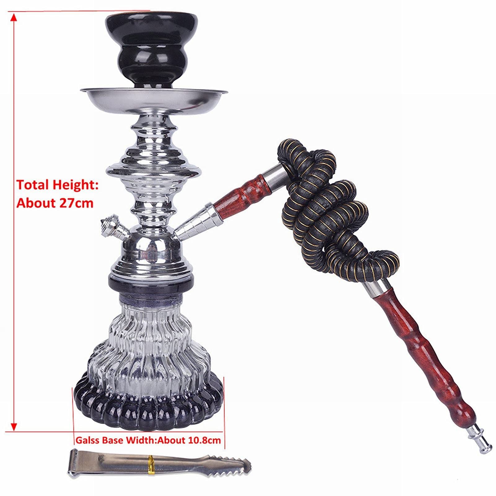 Juego De Shisha, Narguile De Cristal Moderno De Lujo Con Manguera De Narguile De Silicona Lavable, Pinzas De Carbón Con Estilo, Accesorios Para Narguile, Etc.