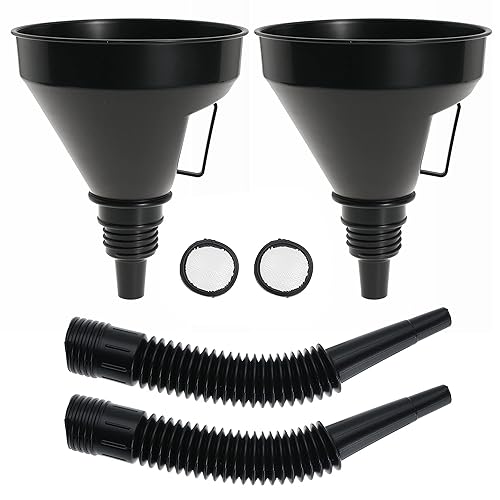 Miniatura 6 de Embudo de aceite de boca ancha con manguera de boquilla de extensión flexible con asa, filtro de pantalla de malla para automóviles, motocicletas,