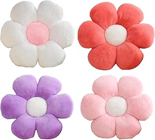 4 PCS Flower Pillows Flower Shaped Throw Pillow Cute Daisy Pillows Seati...
