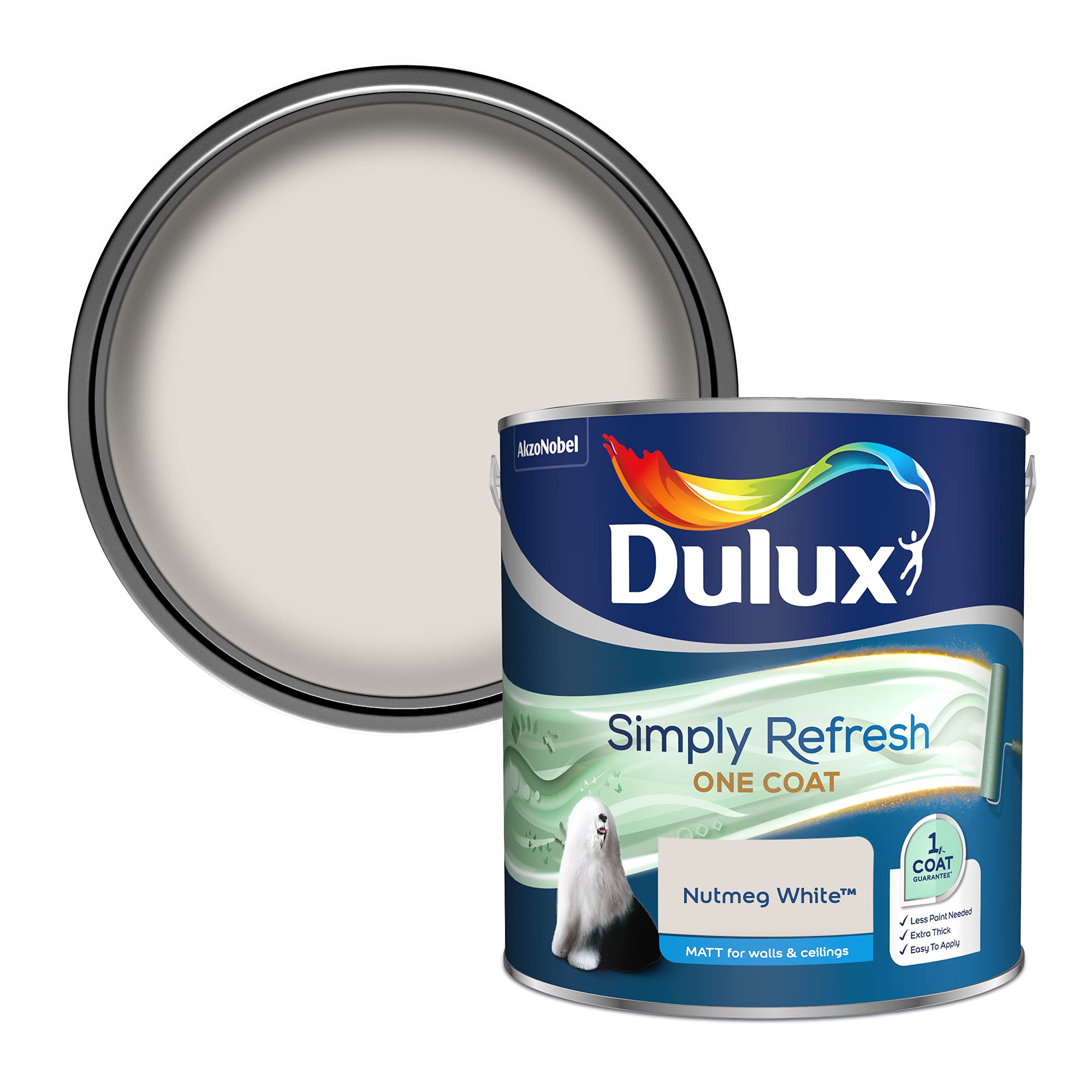 Dulux Warm Neutral Simply Refresh One Coat Matt Nutmeg White, 2.5L
