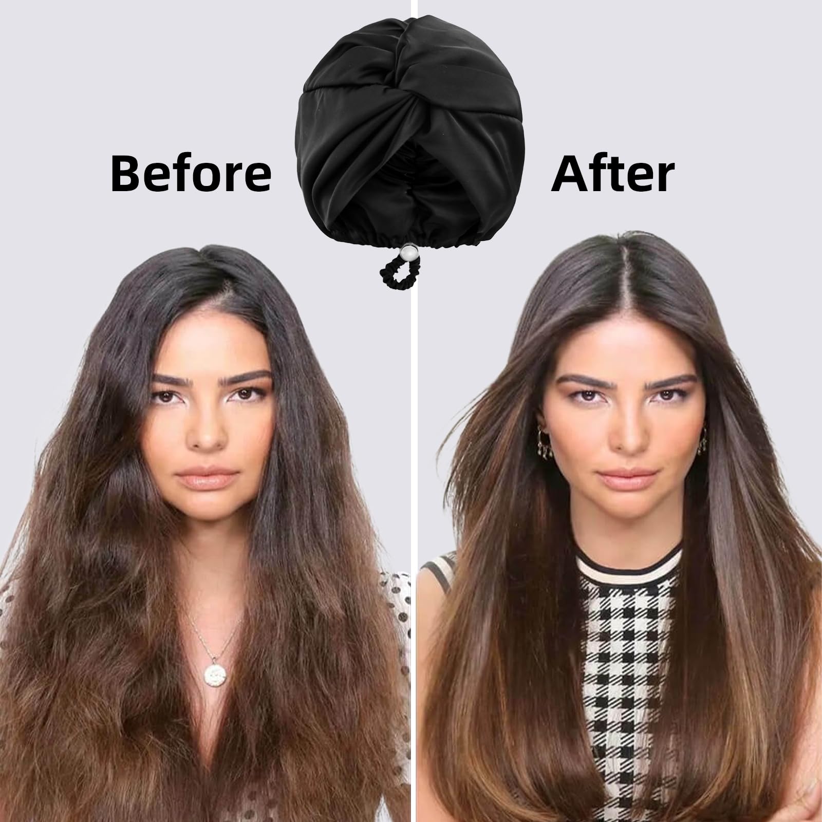 Acpetdr Silk Bonnet Satin Bonnet Night Sleep Turban Silk Hair Wrap Sleep Cap Head Cover Sleeping Hat for Sleeping Soft Adjustable Cap - Image 4