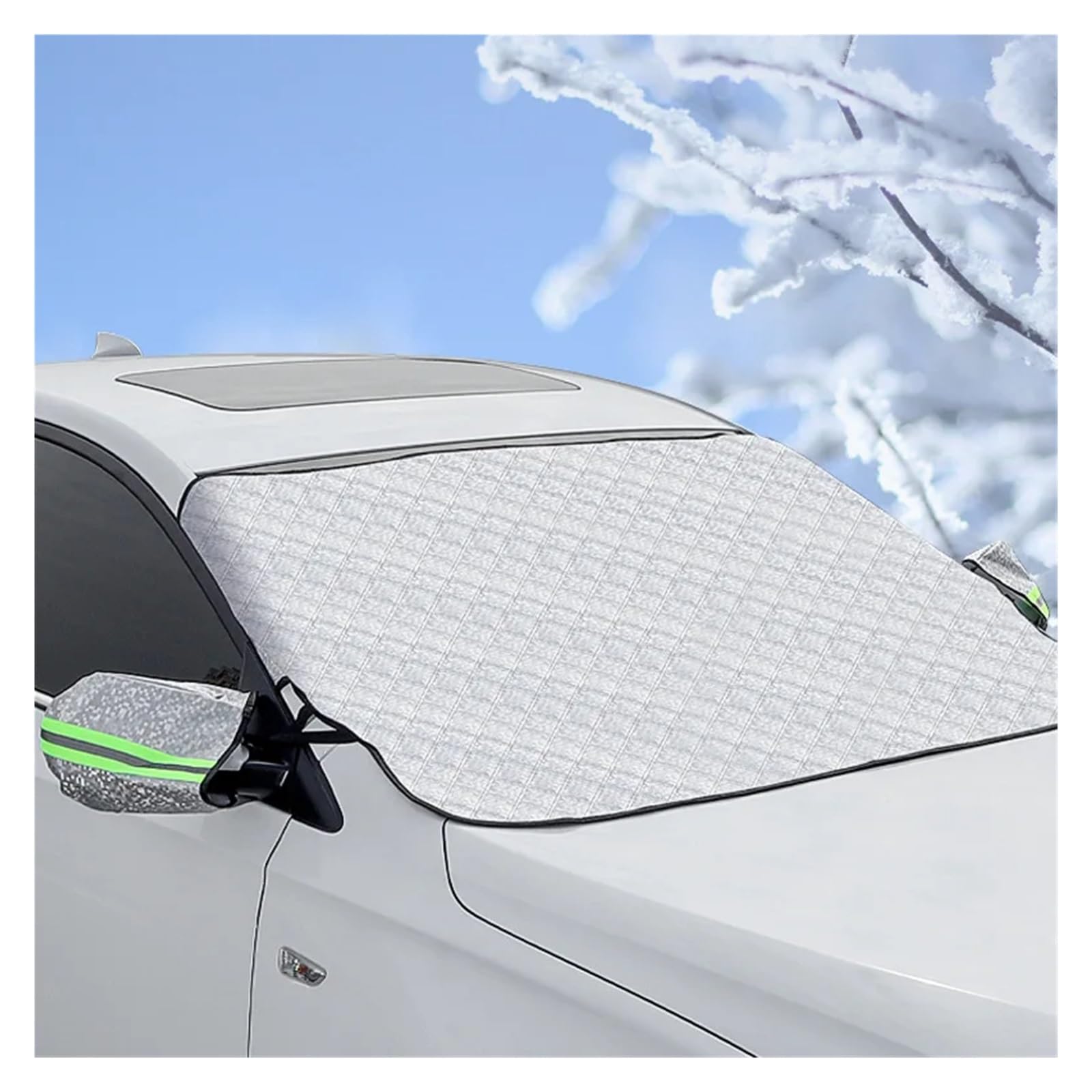 Couverture De Pare-Brise Alaao 173x99,5cm - Bouclier Pliable Anti-UV, Neige Et Vent Pour Voiture