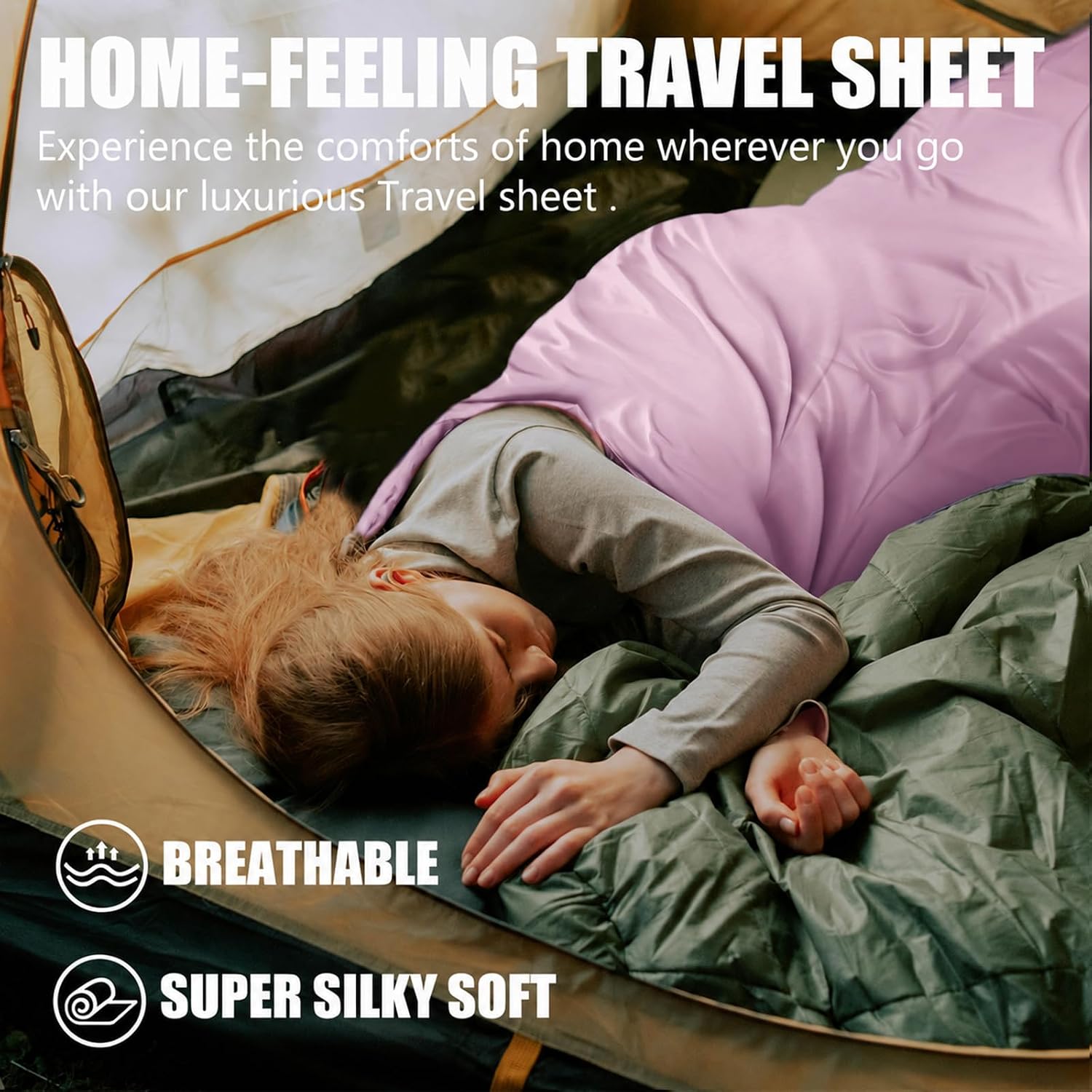 Frelaxy Ultralight Sleeping Bag Liner, Compact Travel Sheet, 3 Sizes image 2
